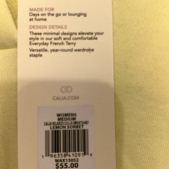 Calia everyday French terry lemon sorbet sweatshirt - Picture 6 of 7